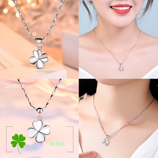 Dây chuyền nữ mạ bạc hình cỏ 4 lá trẻ trung cá tính thanh lịch và sự may mắn