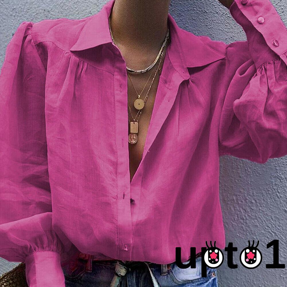 ☀Sun❤2019 New Fashion Women´s Office Button Shirt Clothing Long Sleeve Blouse Sexy V-neck Tops Shirt | BigBuy360 - bigbuy360.vn