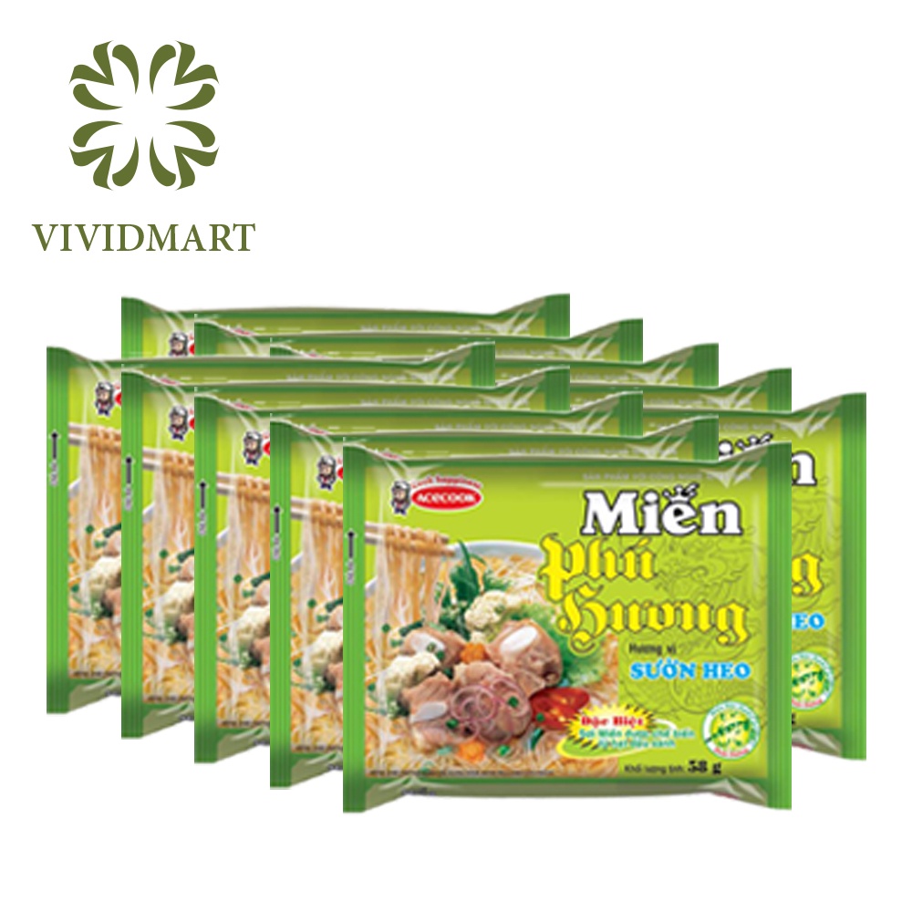 [Toàn quốc] [Combo 10 gói] MIẾN PHÚ HƯƠNG 5 VỊ: LẨU THÁI TÔM, SƯỜN HEO, THỊT BẰM, THỊT GÀ, THỊT HEO NẤU MĂNG – ACECOOK | BigBuy360 - bigbuy360.vn