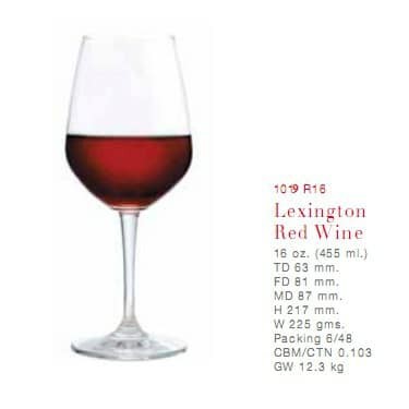 Bộ 6 ly ocean lexington red wine – 1019R11 – 315ml-455ml vang đỏ