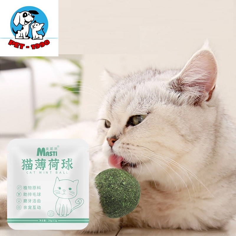 Viên Cỏ Bạc Hà Catnip Hình Viên Nén Tròn Làm Sạch Răng Miệng,Giúp Tiêu Búi Lông Kích Thích Hưng Phấn Cho Mèo