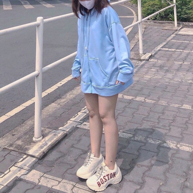 Áo khoác nỉ ngoại trơn basic dây kéo nón 2 lớp ulzzang unisex nam nữ