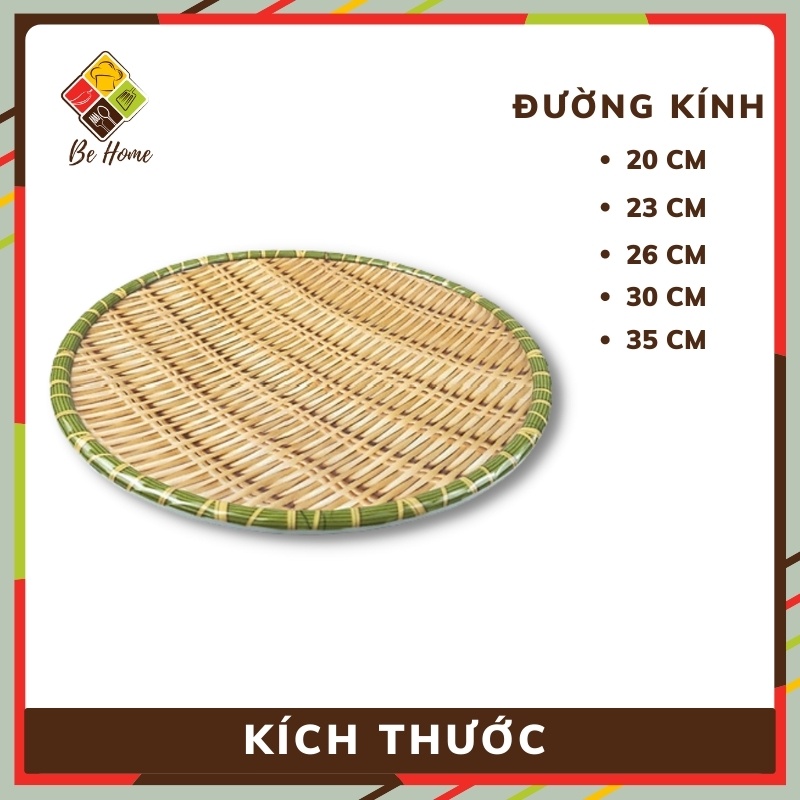 Mẹt Nhựa Giả Tre Tròn BEHOMEMALL 5 Kích Thước giá ưu đãi