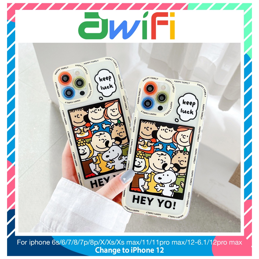 Ốp lưng iphone trong lỗ viền camera snoopy fam 6/6plus/6splus/7/7plus/8/8plus/x/xs/11/12/pro/max/plus/promax-Awifi X1-7