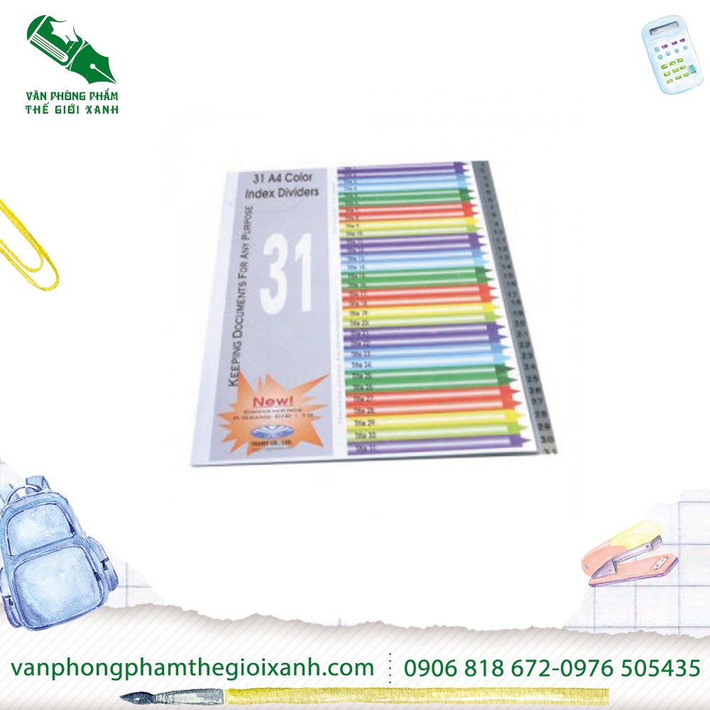 PHÂN TRANG NHỰA 31 SỐ