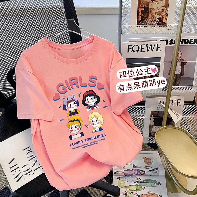 Áo Thun HIIXIIVI 100% cotton Tay Ngắn Cổ Tròn In Hình Hoàng Hôn Thời Trang Mùa Hè Phong Cách Hàn Quốc Dành Cho Nữ 2022