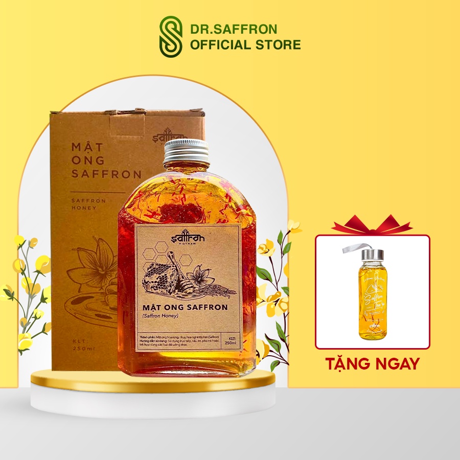 Mật ong Saffron Nhụy Hoa Nghệ Tây Saffron Việt Nam Chai Thủy Tinh 335g