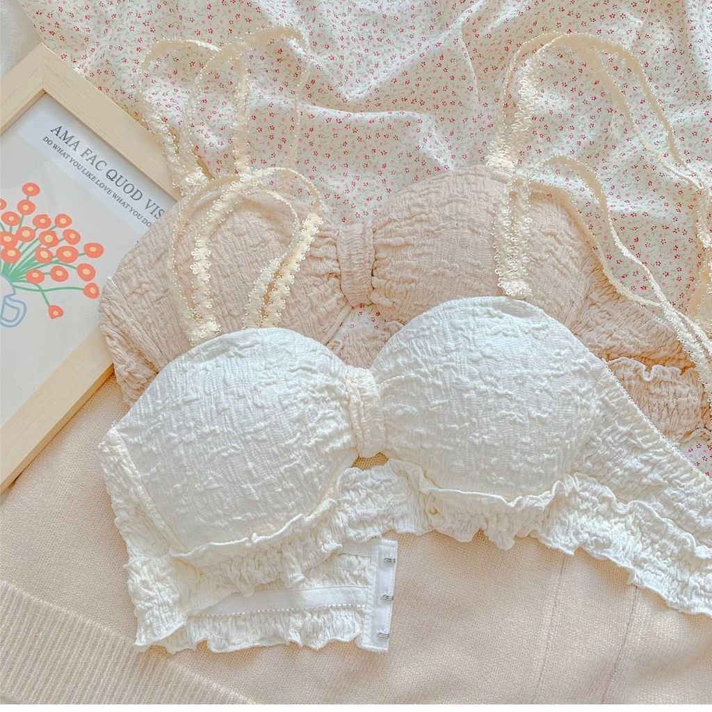 Bộ Đồ Lót Không Gọng Thép Chống Chảy Xệ Chống Chảy Xệ Thiết Kế Dễ Thương Cho Nữ