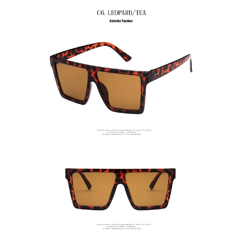 Kính mát cổ điển ngoại cỡ khung vuông cho nam &amp; nữ