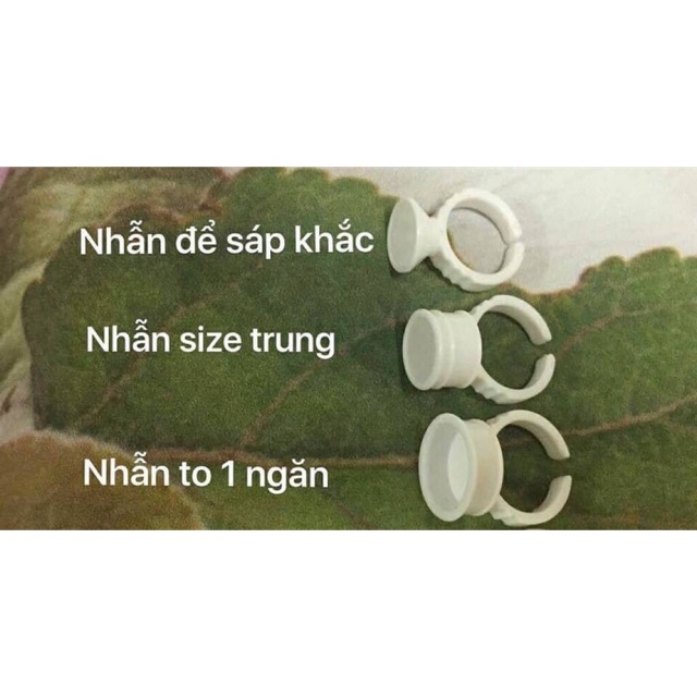 Nhẫn nhựa đựng mực đựng keo nối mi đựng sáp khắc gói 100 cái