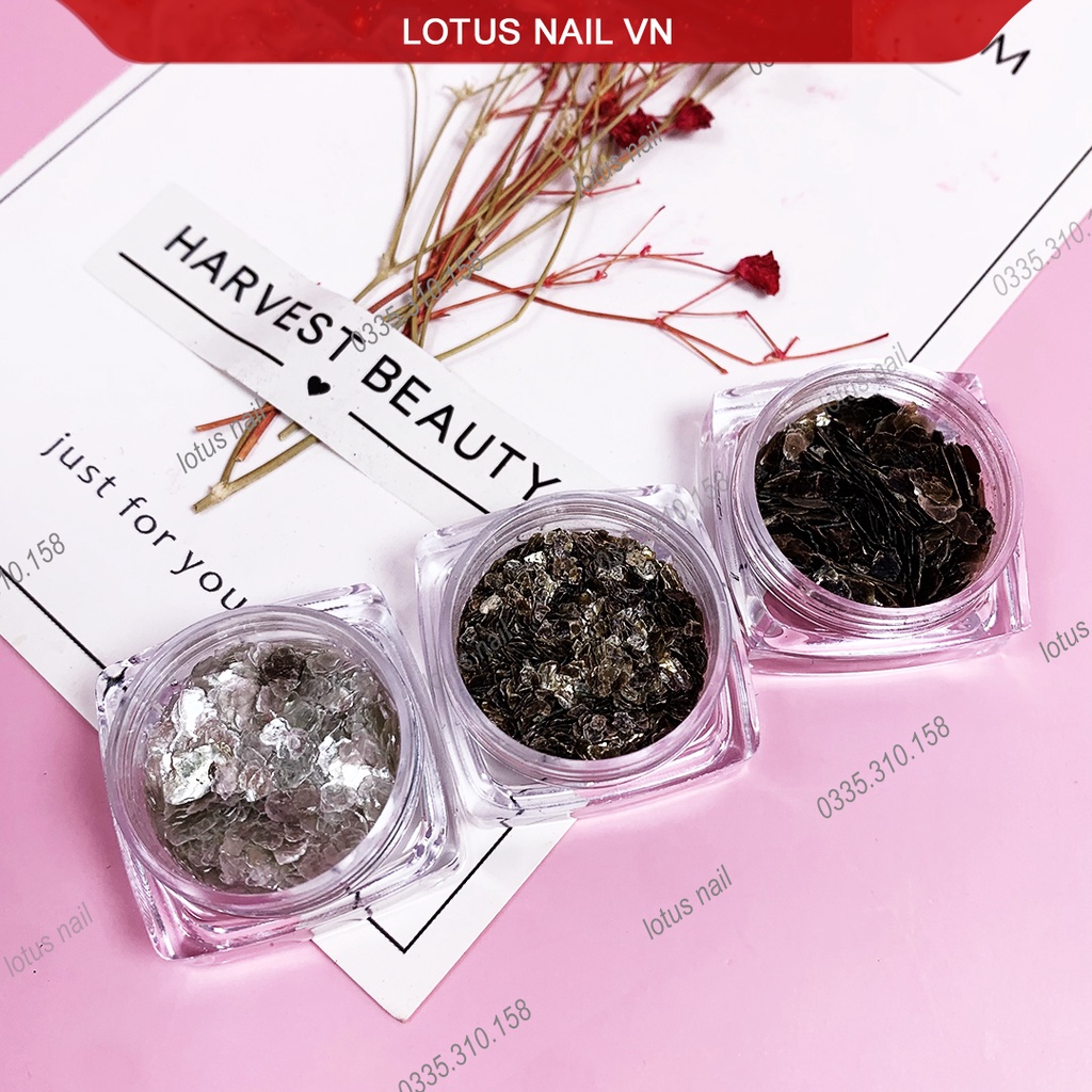 Set phụ kiện nail, vảy cá trang trí móng 6 màu