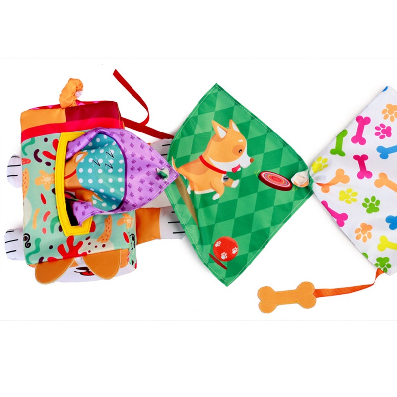 Hộp Đựng Khăn Giấy Cảm Biến Hình Cún Con Chống Xé Tương Tác Giáo Dục Sớm Cho Bé