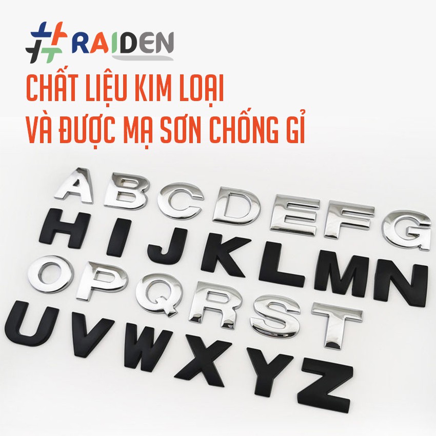 Chữ Kim Loại Dán Xe, Chữ Cái Và Số Kim Loại Dán Trang Trí - Có Tặng Kèm Keo Dán - Raiden | BigBuy360 - bigbuy360.vn
