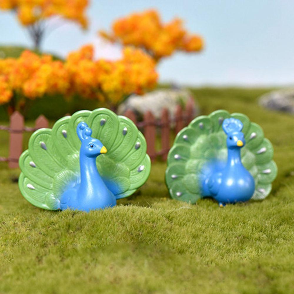 YIYU Mô Hình Con Công Bằng Nhựa Resin Thu Nhỏ Dùng Trang Trí Nhà Cửa