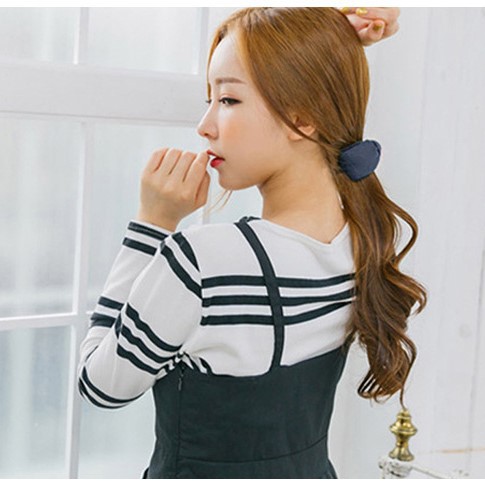 Kẹp gắp tóc hình nơ bằng vải phong cách Hàn Quốc