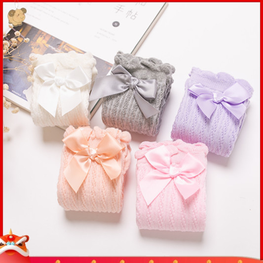 Tất Cổ Cao Đến Đầu Gối Đính Nơ 32cm Thời Trang Cho Bé Gái