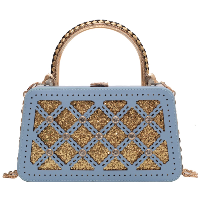 Túi Hộp Đeo Chéo Đính Kim Cương Giả Thời Trang Dành Cho Nữ