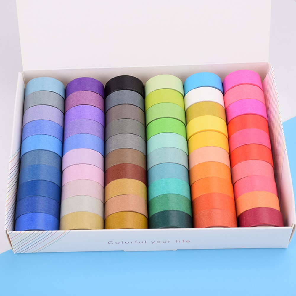 Cuộn Băng Keo Trang Trí Washi Tape Rainbow - Màu Ngẫu Nhiên