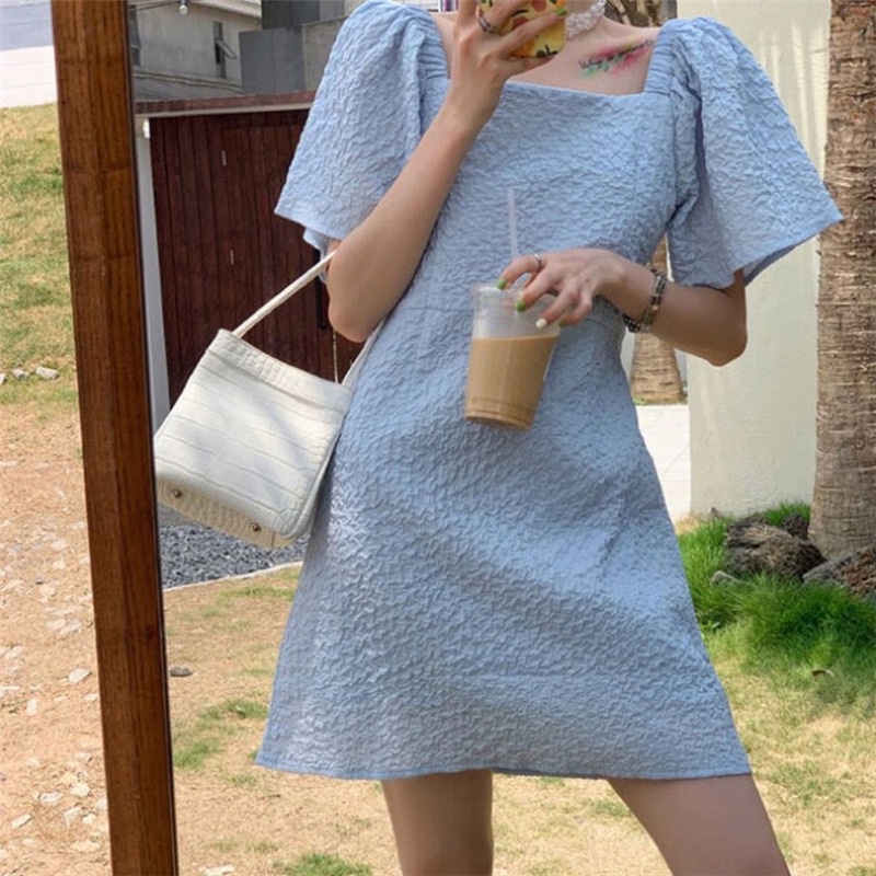 Có sẵn đầm cổ vuông bigsize ulzzang