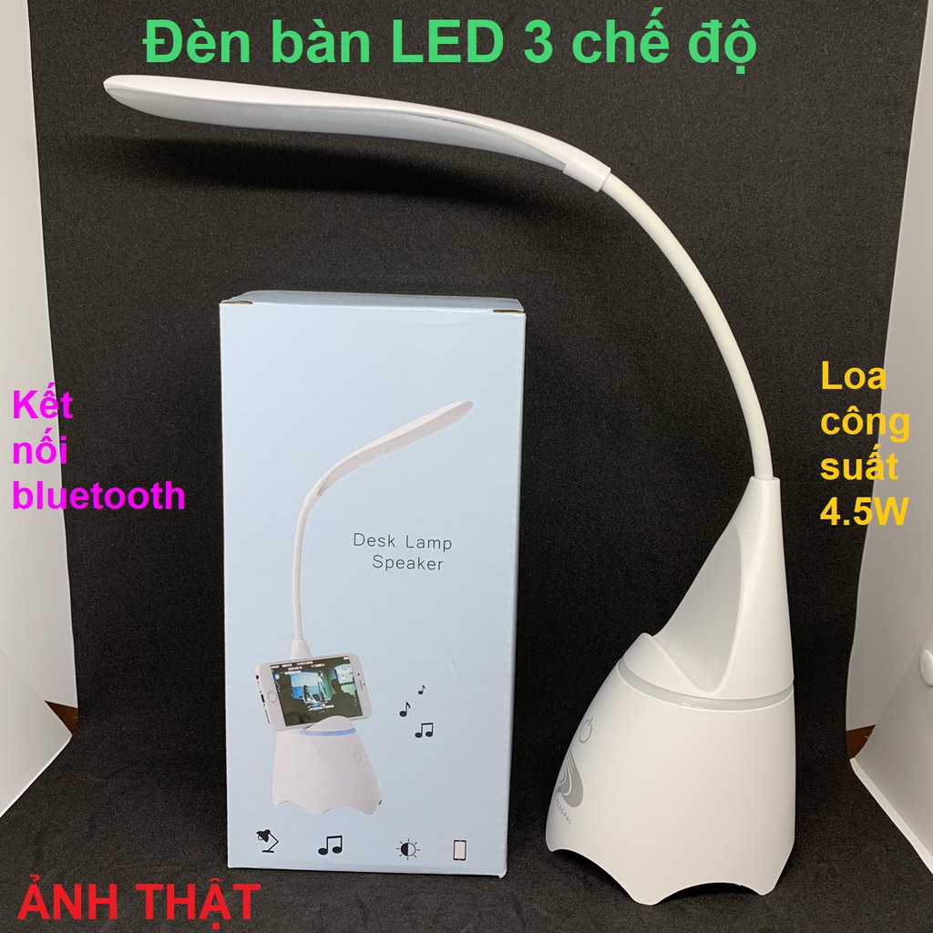 Đèn Bàn LED Kiêm Loa Phát Nhạc [Giá Tốt Nhất] - Ba Chế Độ Ánh Sáng - Kết Nối Bluetooth Hoặc Dây 3.5mm, BH 12 Tháng