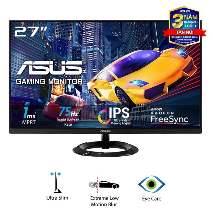 Màn hình Asus VZ279HEG1R (27inch/FHD/IPS/75Hz/1ms/250nits/HDMI+DSub/FreeSync) - Hàng Chính Hãng