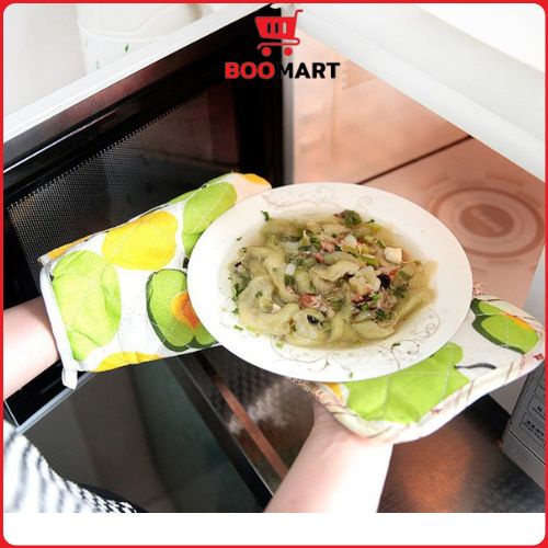Găng Tay Vải  2 Lớp Chống Nóng, Nhấc Nồi, Nướng Bánh (Ngẫu Nhiên) - BooMart