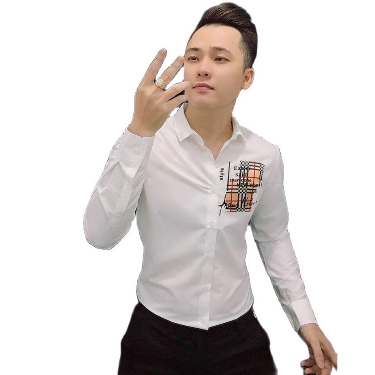 Áo Sơ Mi Nam Dài Tay Phối Túi Kẻ BBR Nổi Bật Chất Lụa Cotton Mềm Thoáng Phong Cách Trẻ Trung Hiện Đại