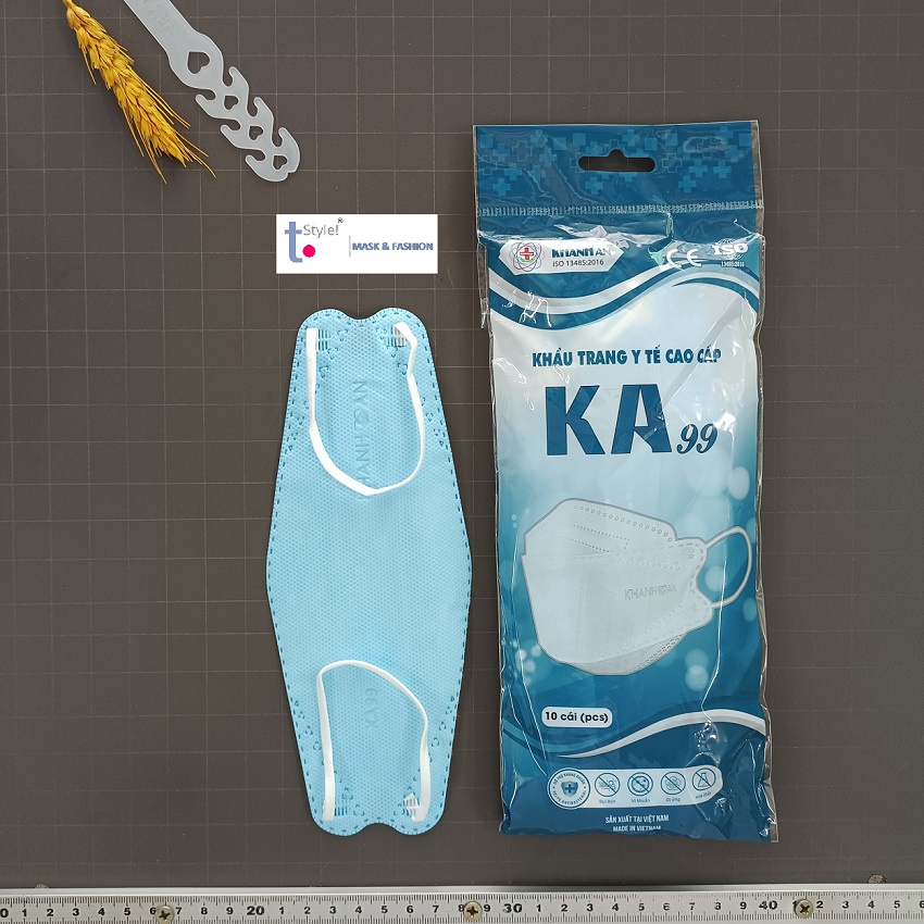 Khẩu trang 4D KA99 Khánh An dạng túi 10 cái 4 lớp kháng khuẩn nhiều màu