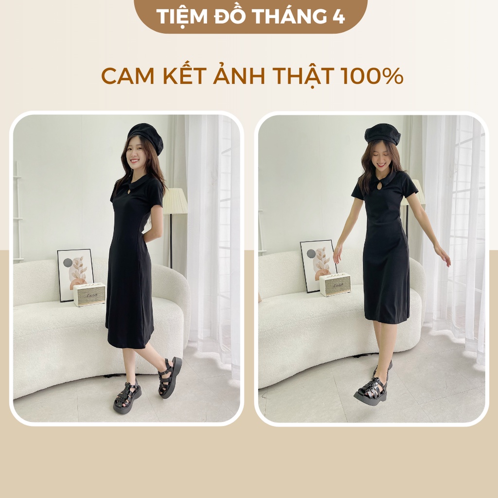 Đầm Polo Thun Cổ Khoét Giọt Nước Tôn Dáng TIỆM ĐỒ THÁNG 4 COCA DRESS