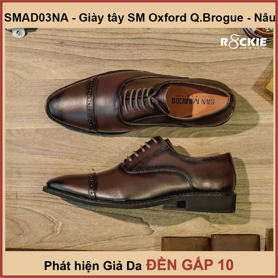 Giày tây nam da thật SM Oxford Q.Brogue - Da nappa nhập khẩu cao cấp - Giả da đền gấp 10 - SMAD03NA - R8ckie