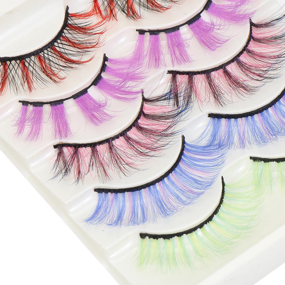 Set 5 Cặp Lông Mi Giả Dày Màu Trắng Thời Trang Dành Cho Nữ XIANTIN SKONHED