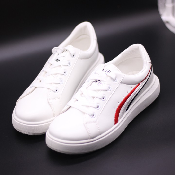 Giày sneaker trắng thêu 3 màu Koin N87