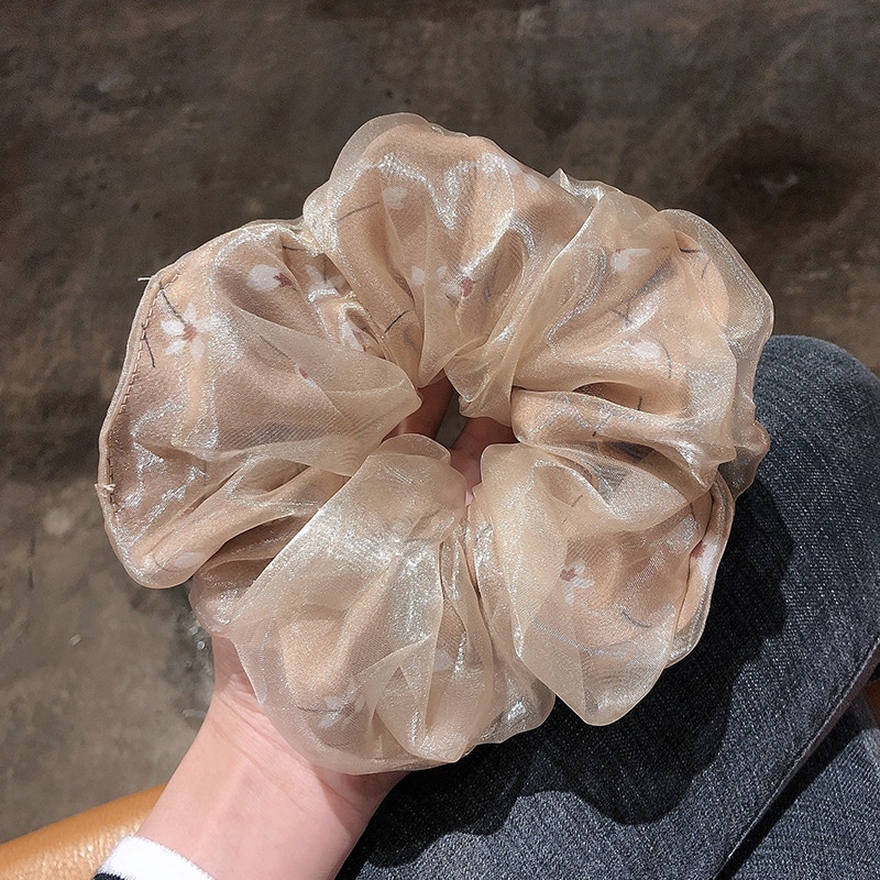 Dây buộc tóc vải lưới nhiều lớp họa tiết hoa đơn giản xinh xắn