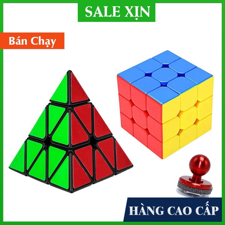 (FREE SHIP - QUÀ TẶNG FREE ) COMBO 2 RUBIK THI ĐẤU CAO CẤP -  Rubic Cyclone Boys Pyraminx - Rubik 3x3 - đồ chơi Rubic