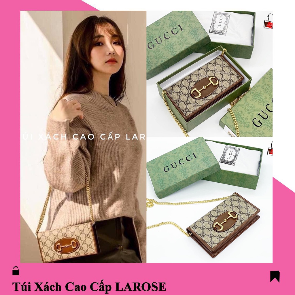Ví Nữ Cao Cấp cầm tay nhỏ gọn kèm dây xích đeo chéo đeo vai GC L01051 LAROSE