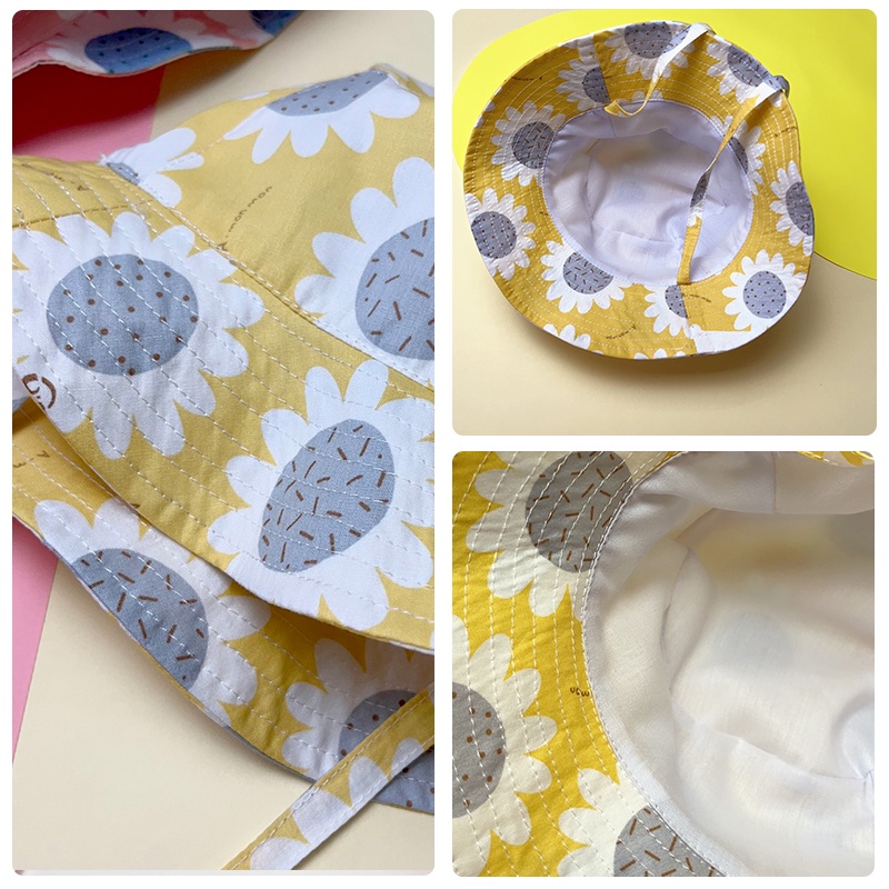 Nón rộng vành PocoHome bé gái 0-1 tuổi,mũ tai bèo COTTON tự nhiên thoáng khí, mềm mát cho bé đội Hè phong cách dễ thương