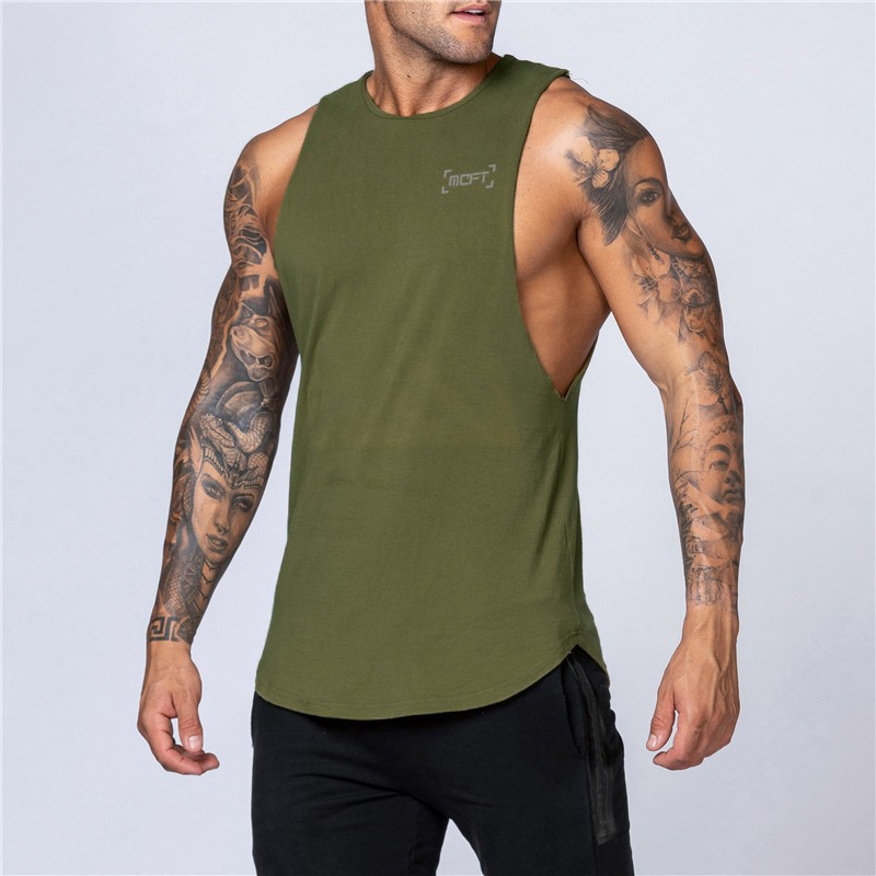 Mens Causal Basic Cotton Round Neck Tank Tops bodybuilding Fitness Graphic Singlets