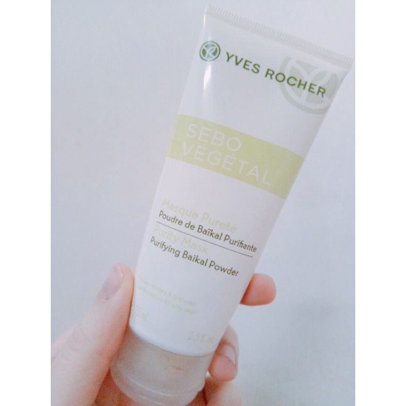 [THANH LÝ] Mặt Nạ đất sét Yves Rocher Da Hỗn Hợp, Dầu  - Sebo Vegetal 75ML