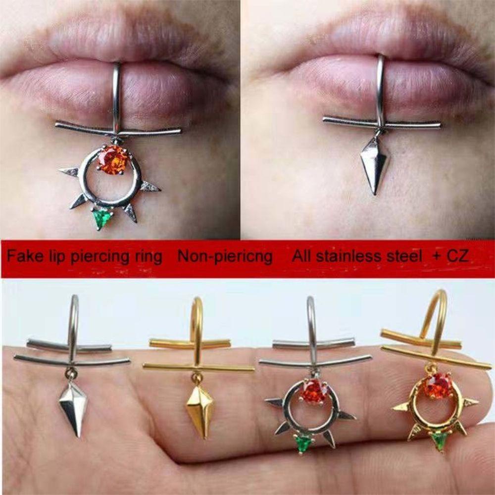 Nhẫn Hình Đôi Môi Thời Trang Dành Cho Nữ|Khuyên Xỏ Môi Nhiều Màu Sắc Cá Tính