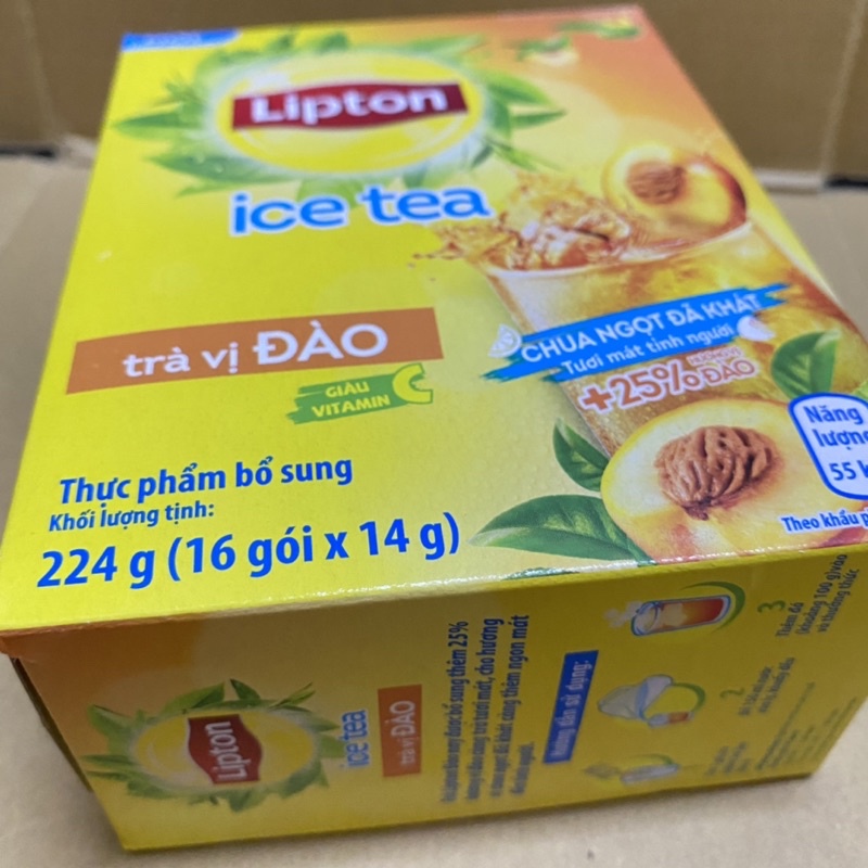 [16 Gói x14g][Đào] Hộp Trà Pha Hoà Tan Lipton