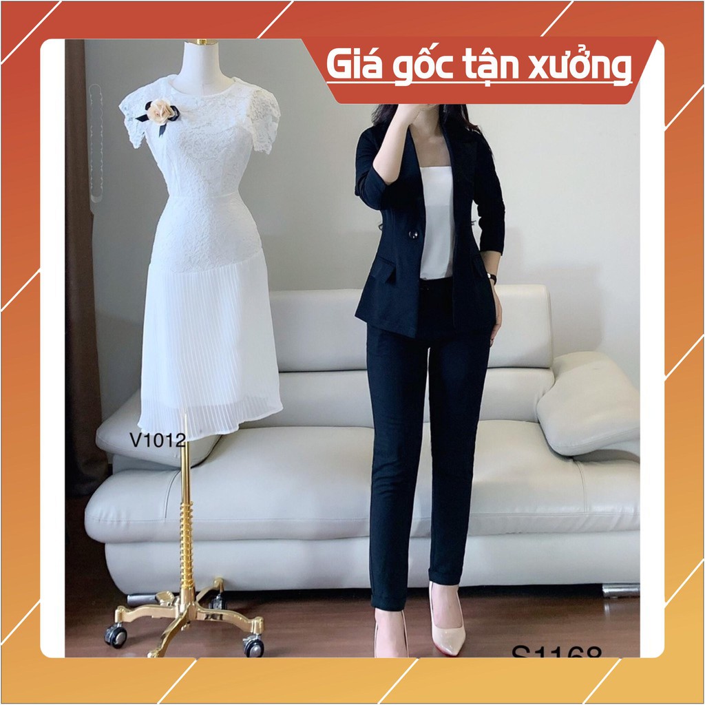 [Xả Hàng Dịp Tết] Bộ Vest đen công sở S1168 ảnh thật DVC Design