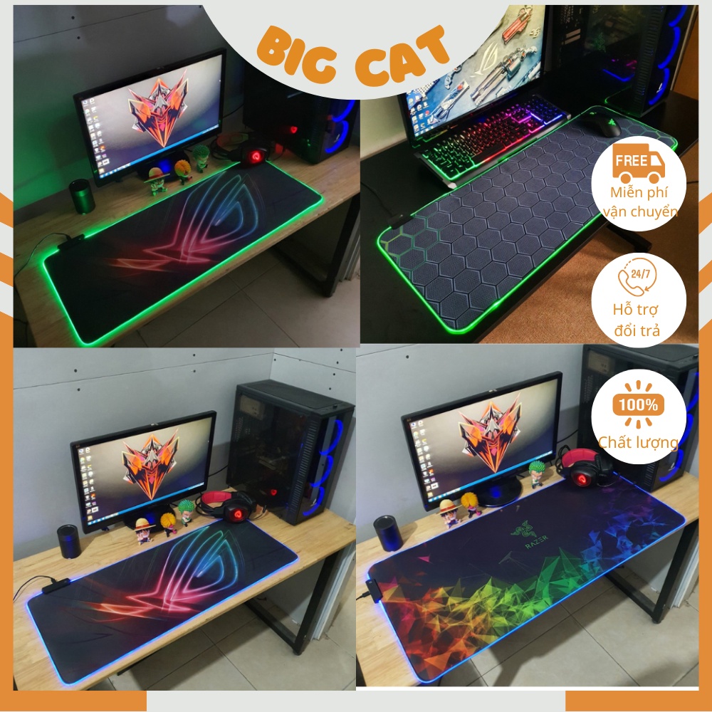 Lót chuột RGB Size 80x30cm, 90x40cm Dày 3mm Siêu bền hàng chính hãng 100% chất lượng