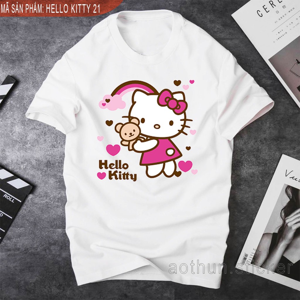 [Giảm giá 20% cho tất cả các đơn trên 100k] Áo thun form rộng nam/nữ (unisex) in hình Facebook Sticker Hello Kitty 21