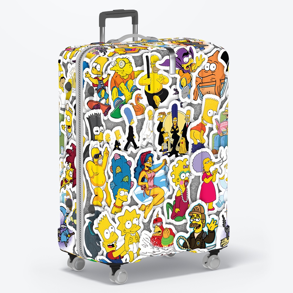 Set 50 cái Sticker Simpson chống nước, hình dán the Simpsons cute dán laptop, vali, điện thoại