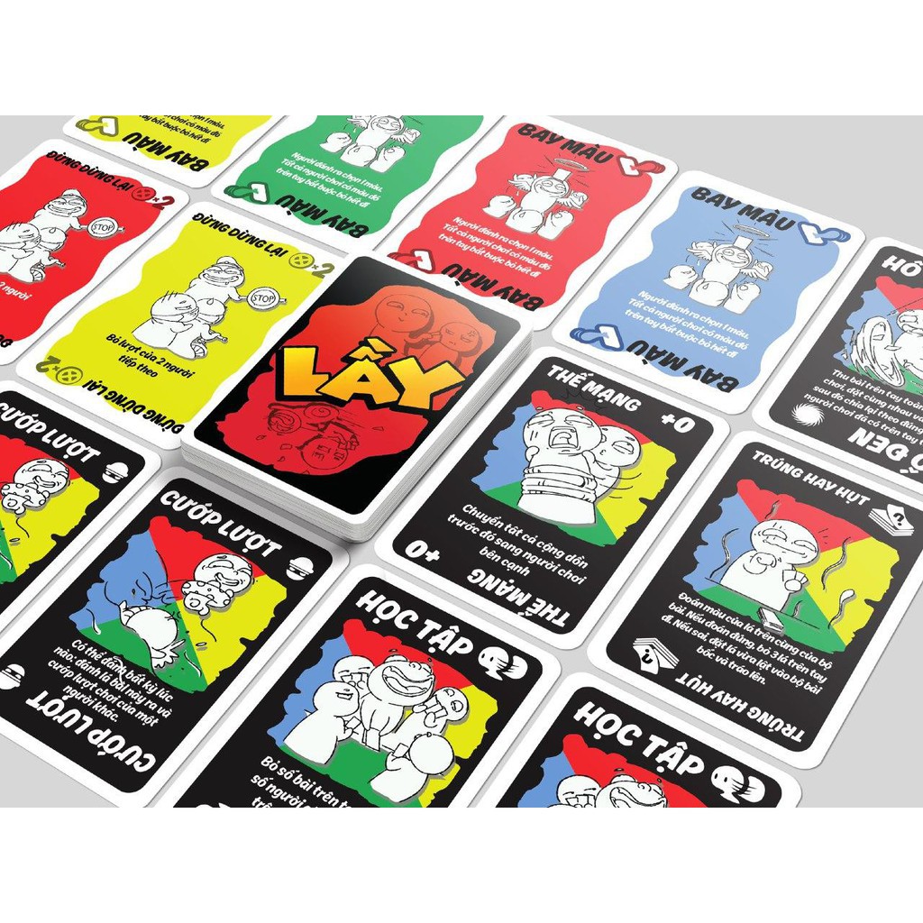 Combo thẻ bài Lầy - Lội - Lên -Party game siêu vui siêu lầy, Phiên bản mở rộng từ party game LẦY, Đồ Chơi MecoMart