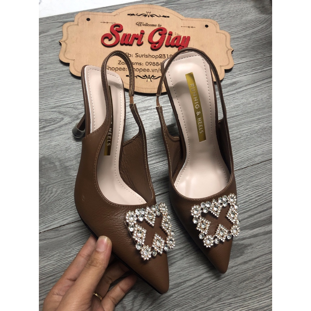 ẢNH THẬT GIÀY CAO GÓT NỮ BÍT MŨI KHÓA VUÔNG SANG CHẢNH GÓT NHỌN 7P ÊM CHÂN SIÊU XINH