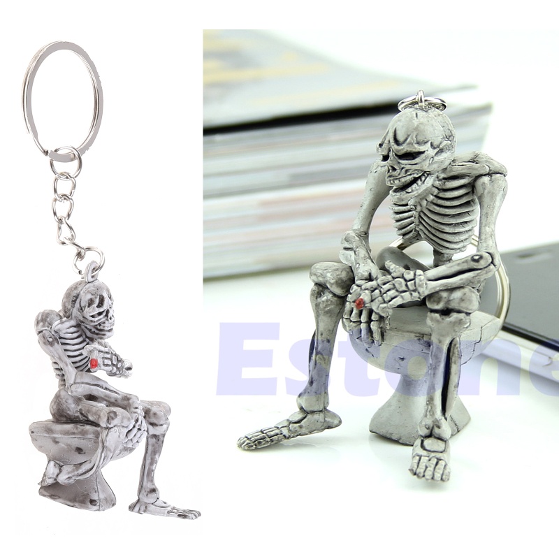 Móc Chìa Khóa Bằng Cao Su Hình Đầu Lâu Sáng Tạo Thời Trang