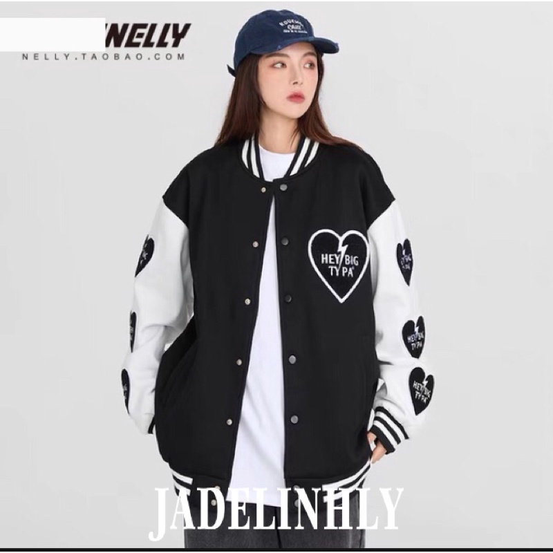 Áo khoác nelly nỉ chất dày dặn sale (có sẵn) trái tim heybig typa