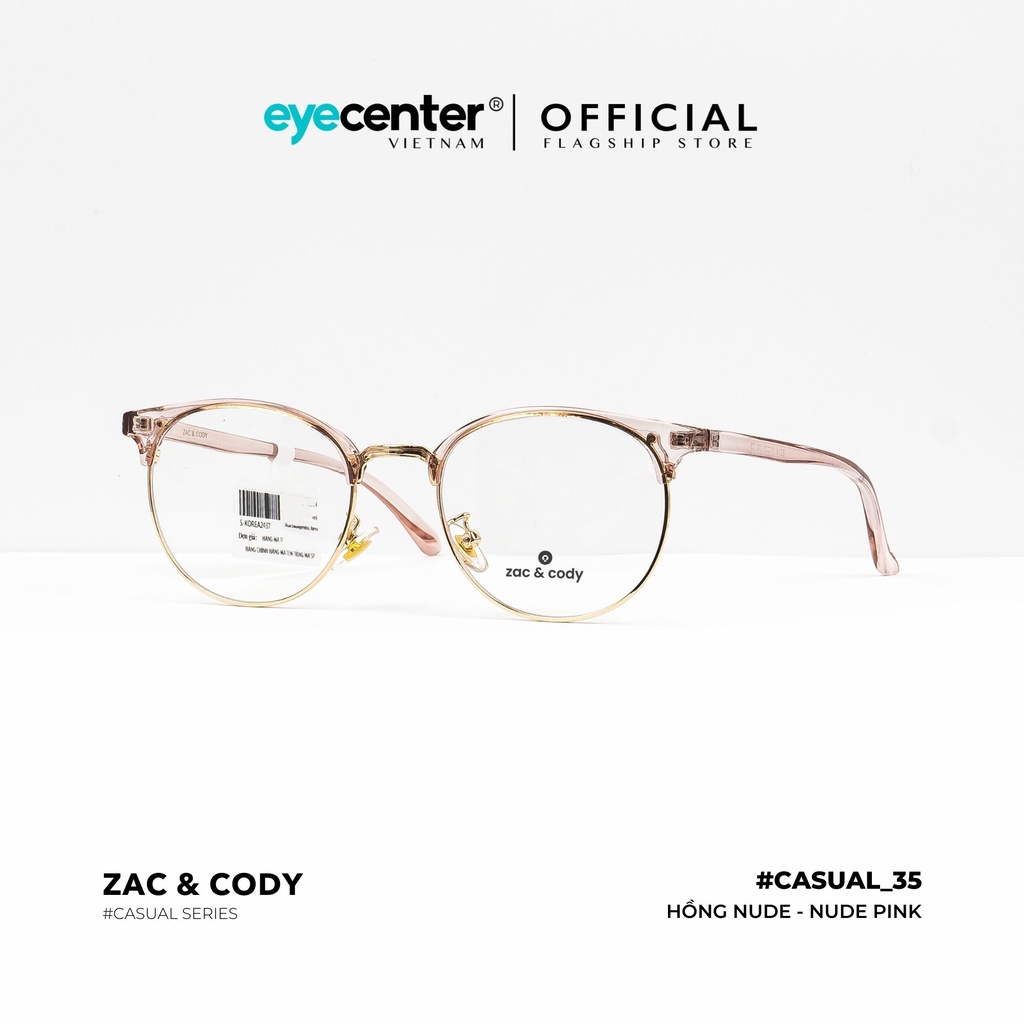 Gọng kính cận nam nữ chính hãng C35-S by ZAC & CODY nhựa dẻo nhập khẩu by Eye Center