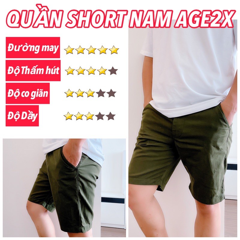 Quần Short Kaki nam Chất kaki cotton Mềm Xịn Hàng vnxk chất lượng cao AGE2X